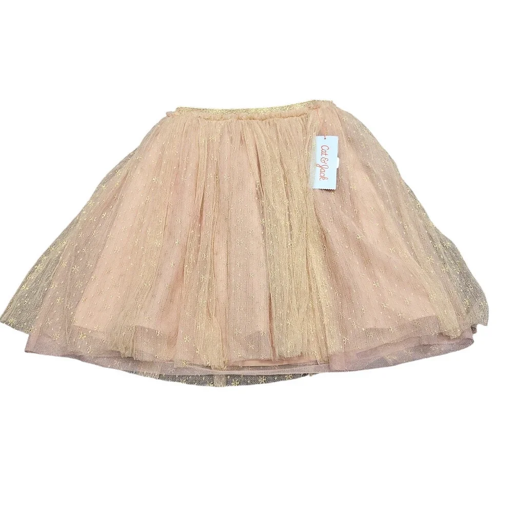 Girls' Embroidered Holiday Skirt - Cat & Jack Coral Size Small 6/7